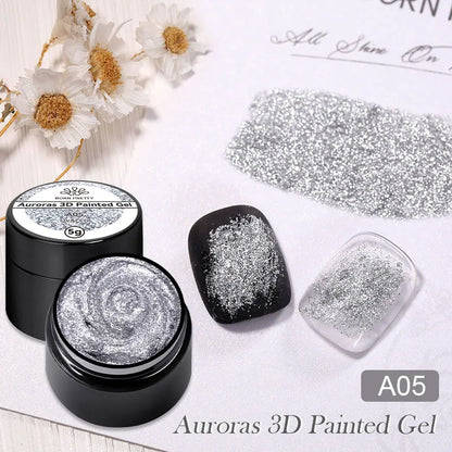 BORN PRETTY 5ML Super Silver Metallic Gel Nail Polish - Mirror Chrome Effect, Semi-Permanent Metal Painting Gel for DIY Nails