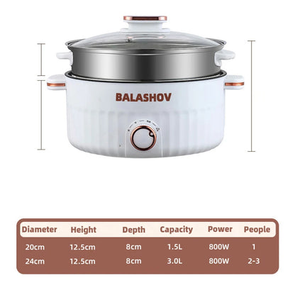 Electric Multi-Cooker Hot Pot – Double Layer Soup & Frying Cooker for Dormitory/Home with EU/US Plug