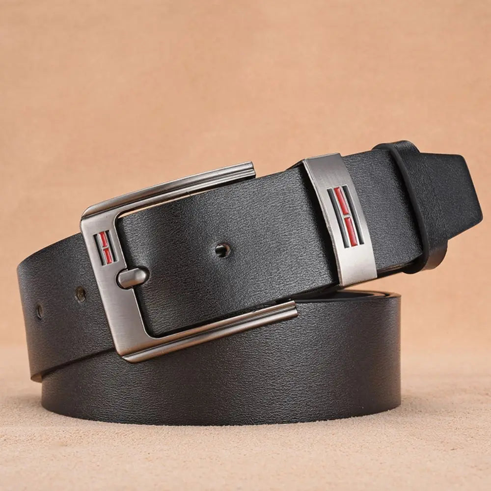 2024 Men’s Genuine Leather Belt – High-Quality Cowskin Casual & Business Buckle Waistband