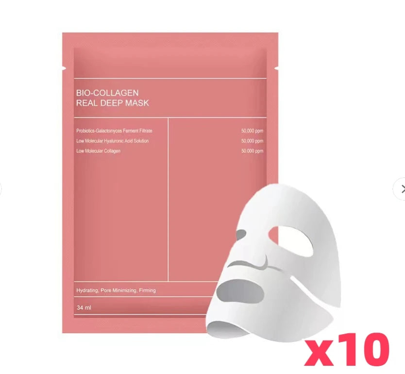 Bio Collagen Facial Mask – Deep Hydrating, Pore Shrinking Overnight Moisturizer Brightening Korean Skincare