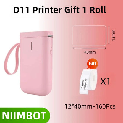 NIIMBOT D11 Portable Thermal Label Maker | Wireless No-Ink Printing Machine for Home & Office