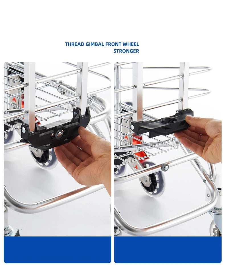 Portable Aluminum Alloy Grocery Cart – Folding Trolley with Large Capacity, Lightweight & Step Climbing Design