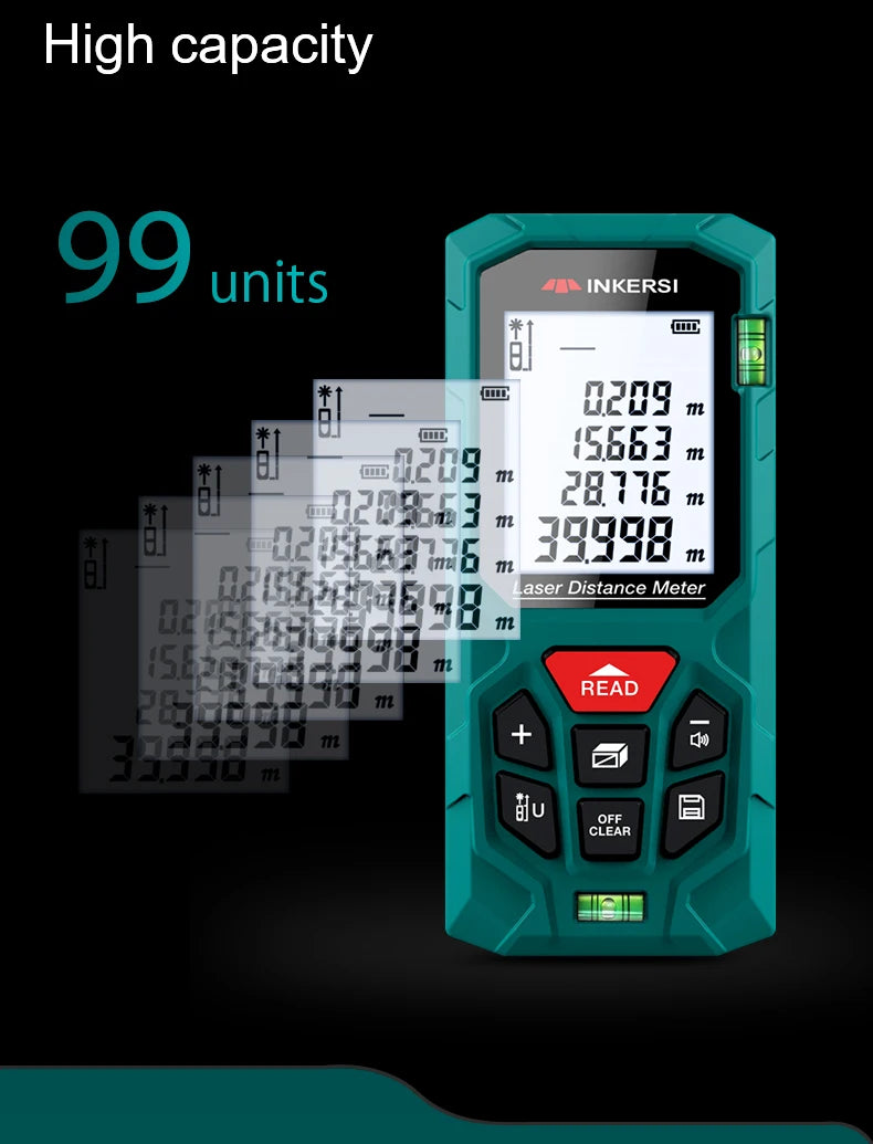 INKERSI Laser Rangefinder Digital Tape Measure 40M/70M/120M High Precision Distance Meter