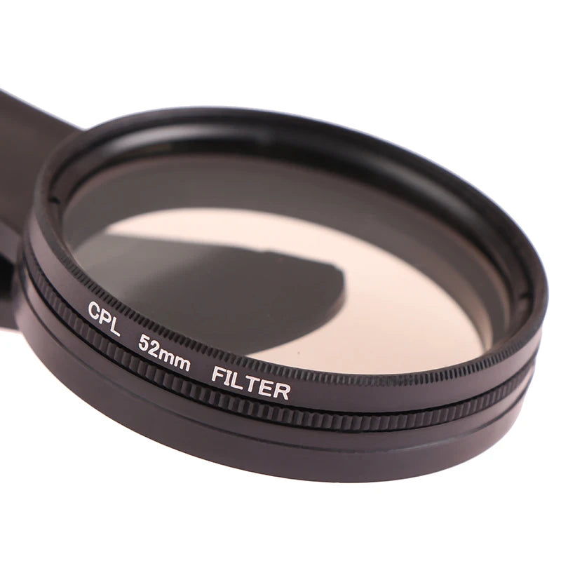 37/52MM CPL Circular Polarizer Filter — Universal Black Camera & Phone Clip-On Lens Accessory for Wide-Angle Photography