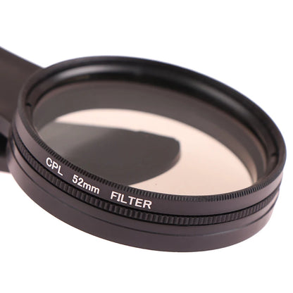 37/52MM CPL Circular Polarizer Filter — Universal Black Camera & Phone Clip-On Lens Accessory for Wide-Angle Photography