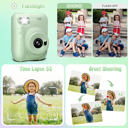 Gofunly Kids Instant Print Camera – 3.0" Mini 1080P Digital Video Recorder for Children Ages 6–12