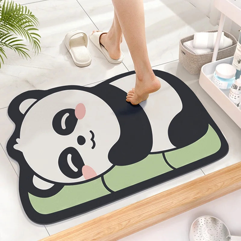 Cute Diatom Super Absorbent Bathroom Mat – Cartoon Non-Slip Mud Toilet Pad, Quick-Drying Floor Mat