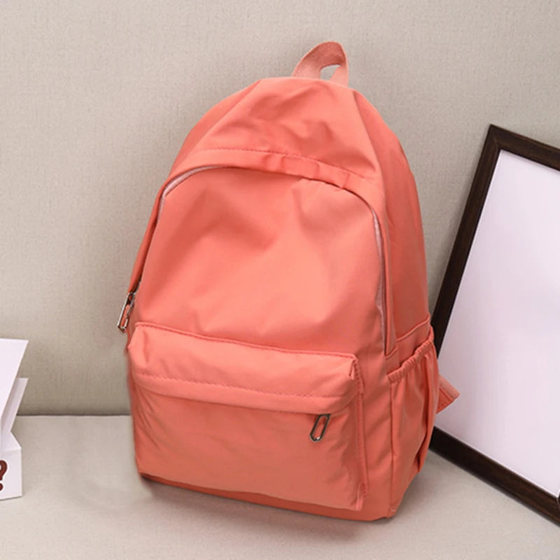 Women’s Waterproof School Backpack | Large Capacity Solid Color Daypack for Teens & Students