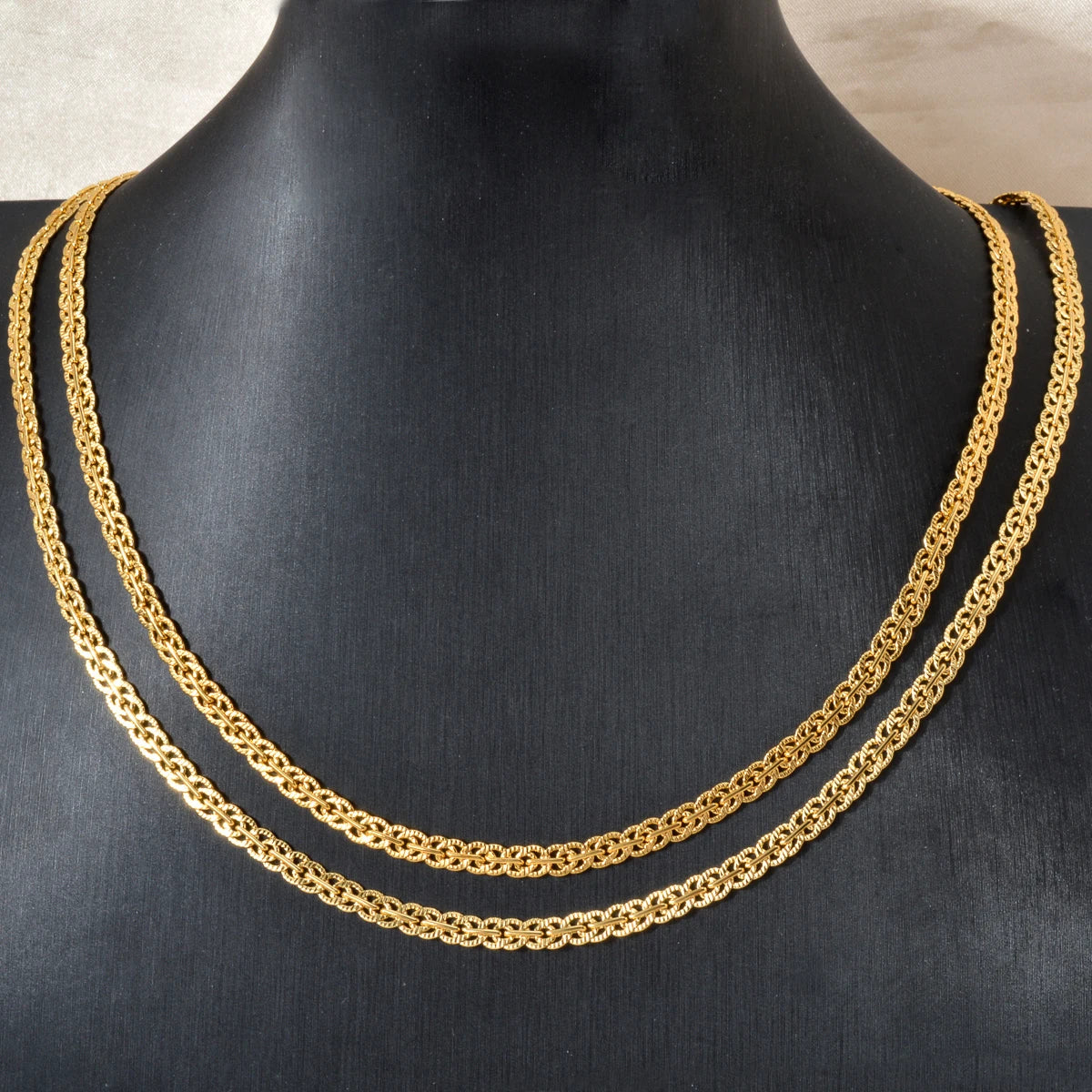 18K Gold Plated Link Chain Necklace – 5mm Cross Choker for Men & Women, Classic Daily Wear, Wedding & Party Gift
