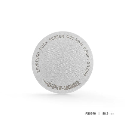 MHW-3BOMBER Espresso Puck Screen – 51/53/58.5mm Reusable Stainless Steel Coffee Filter, 0.8/0.2mm Thickness Coffee Tool