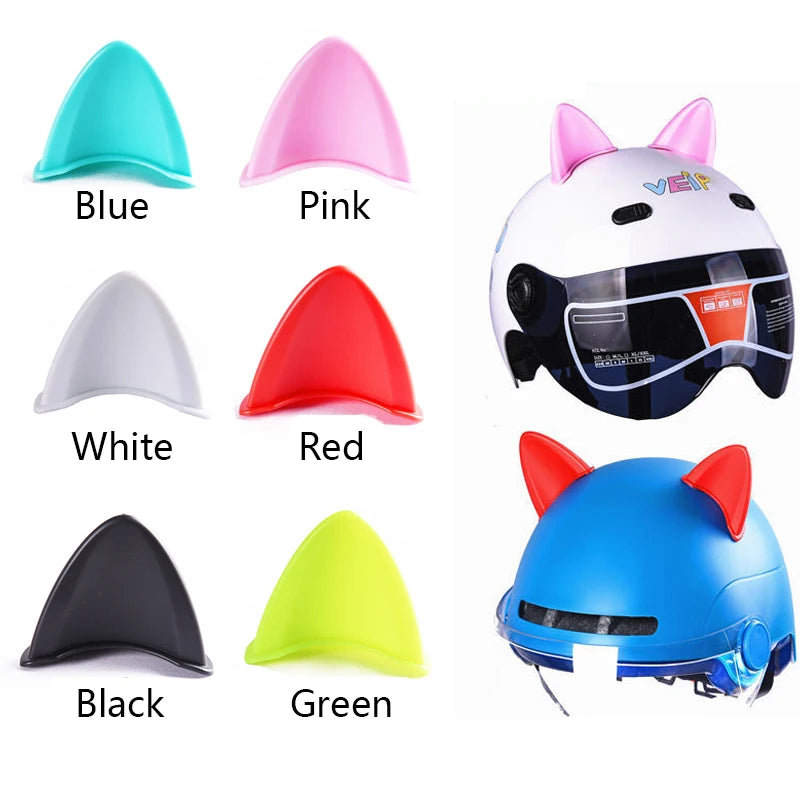 Universal Cat Ears Helmet Decoration Cute Motorcycle Electric Car Stickers Accessories
