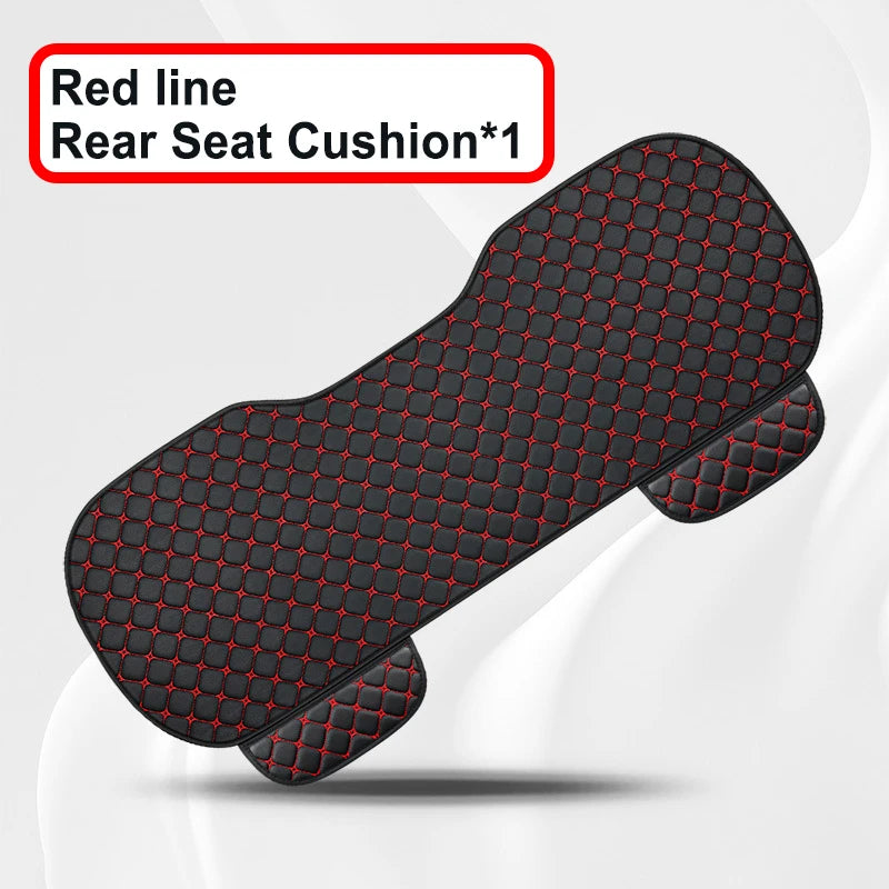 Universal PU Leather Car Seat Cover - Minimalist Soft Seat Cushion Protector with Storage Pocket for Car Interior Accessories