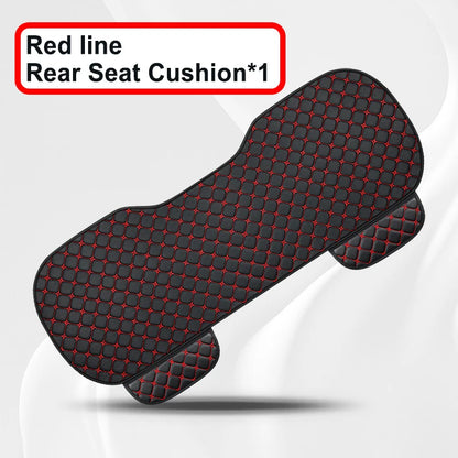 Universal PU Leather Car Seat Cover - Minimalist Soft Seat Cushion Protector with Storage Pocket for Car Interior Accessories