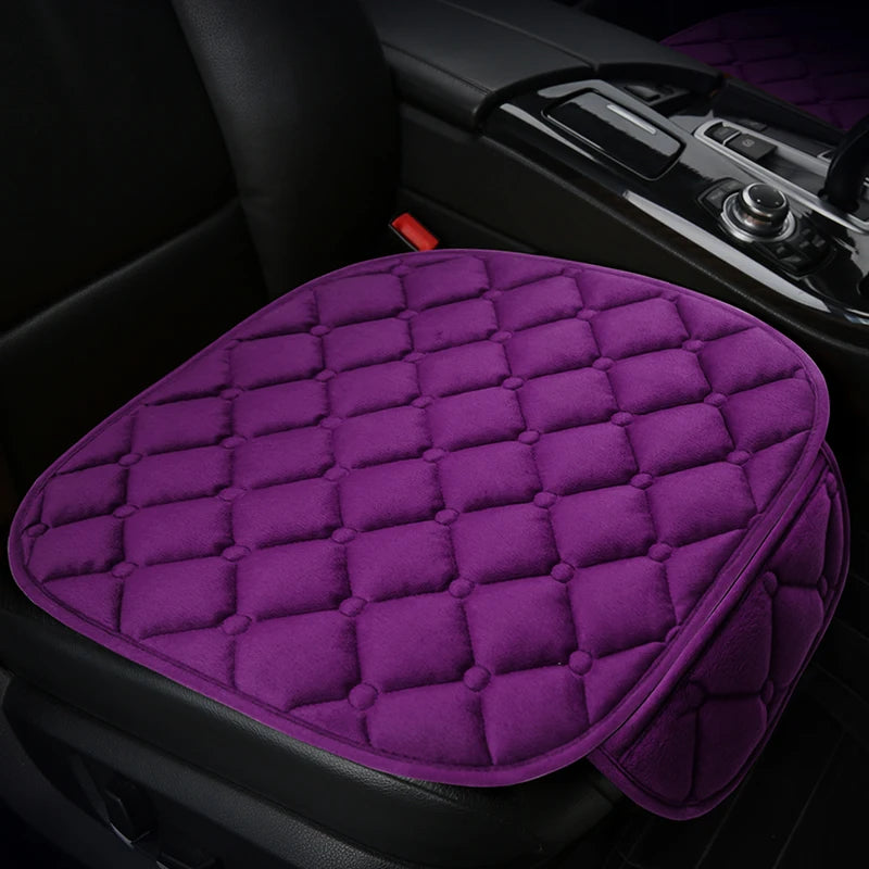 Thick Plush Car Seat Cushion Set - Warm Anti-Slip Three-Piece Winter Seat Covers