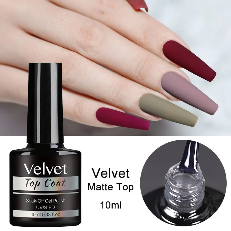 Clou Beaute 15ml Gel Nail Polish Set – Red Black White Green Neon UV Soak-Off Semi-Permanent Nail Varnish Base & Velvet Top Coat