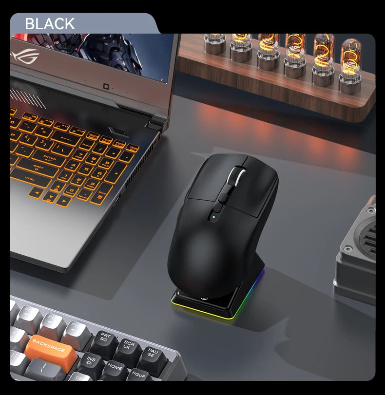 Attack Shark X6 PAW3395 Bluetooth Gaming Mouse — Tri-Mode Connection with RGB Touch, Magnetic Charging Base & Macro Functions