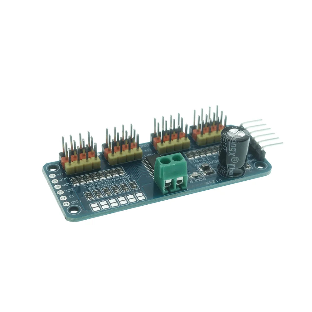 PCA9685 16-Channel 12-Bit PWM Servo Driver Module - I2C Interface Controller for Raspberry Pi DIY Projects