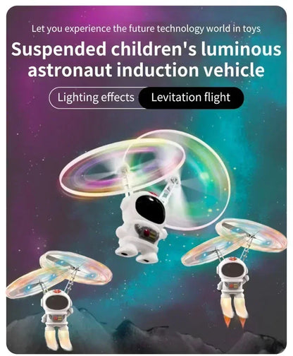 Mini Astronaut Drone Toy — Cartoon Spaceman Flying Robot with USB Charging & Hand Control for Kids