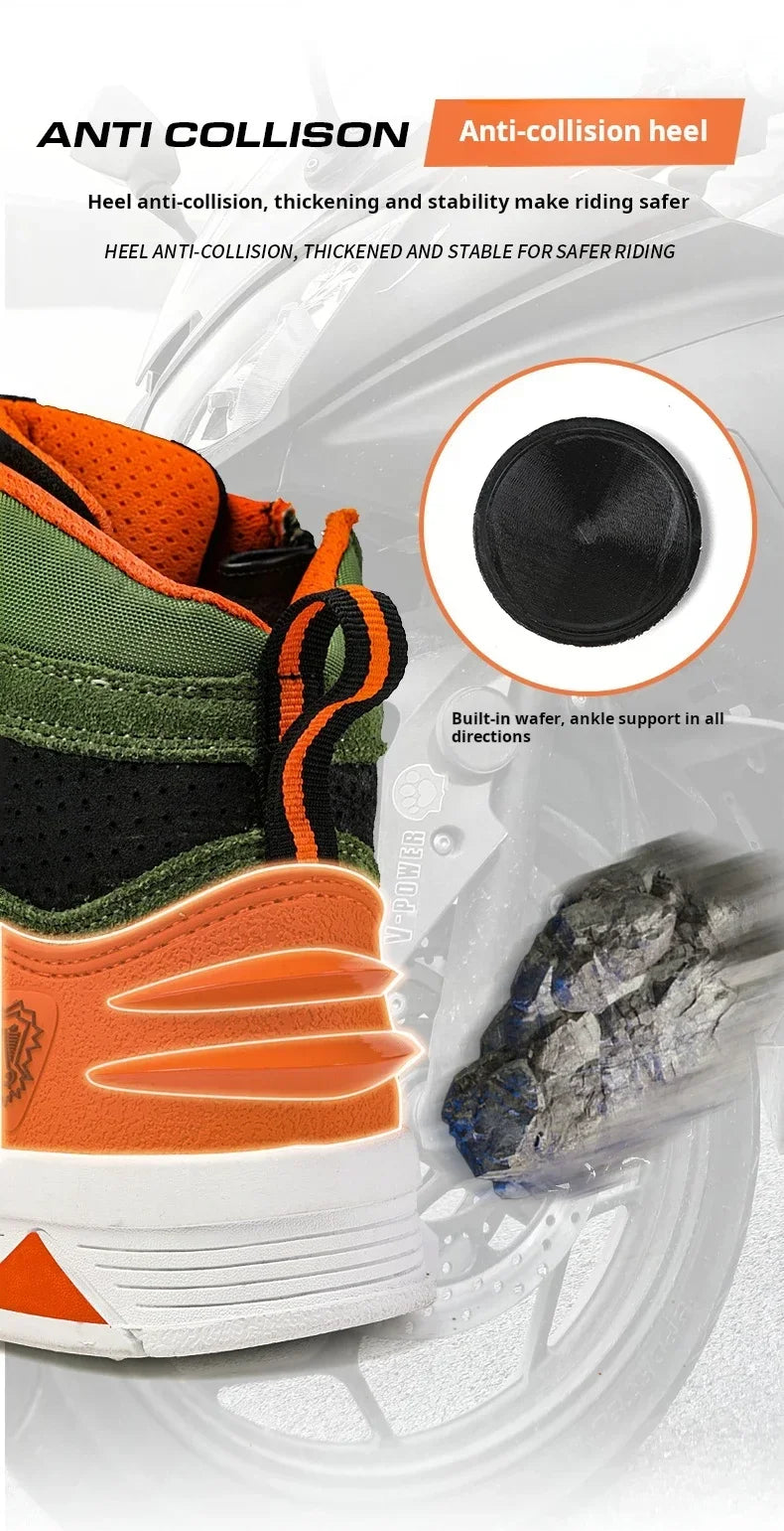 2024 Motorcycle Boots for Men & Women - Breathable Motorbike Riding Shoes, Biker Boots, Motorboats Motorcycle Shoes Bota