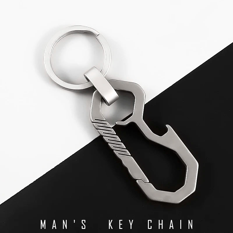 Titanium Key Chain - Lightweight Men’s EDC Quickdraw Carabiner Buckle Key Ring Outdoor Tool