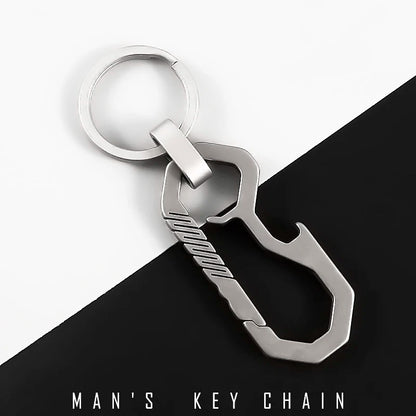 Titanium Key Chain - Lightweight Men’s EDC Quickdraw Carabiner Buckle Key Ring Outdoor Tool