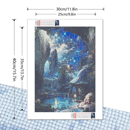 5D Diamond Painting Landscape – Full Round Drill Mosaic Fantasy Artwork, 30x40cm for Interior Decor