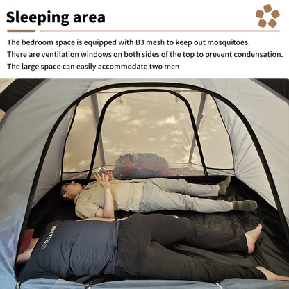 Fireproof Hot Tent for 2 People – Waterproof Extend Dome with Stove Jack & Snow Skirt, 4-Season Camping, Hiking, Hunting Winter Shelter