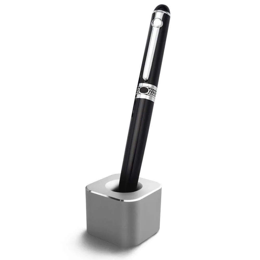 Creative Mini Aluminum Pen Holder – Non-Slip Square Pencil Storage Rack for Office Supplies