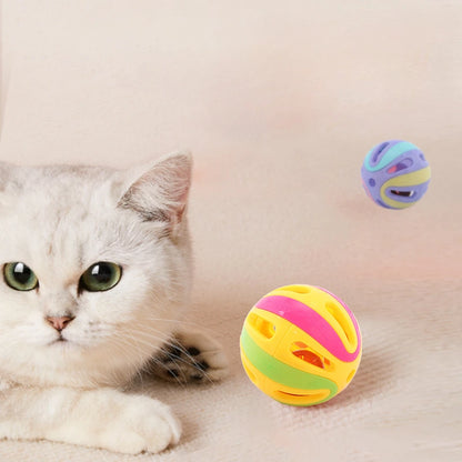 Colorful Bell Ball Cat Toys – Interactive Plastic Sound Play Balls for Kittens, Chase & Exercise Pet Supplies