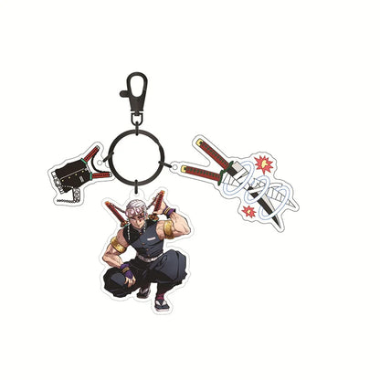 Anime Demon Slayer Acrylic Keychain – Tanjiro & Nezuko Kamado Cartoon Schoolbag Pendant Character Charm Kids Gift Accessories