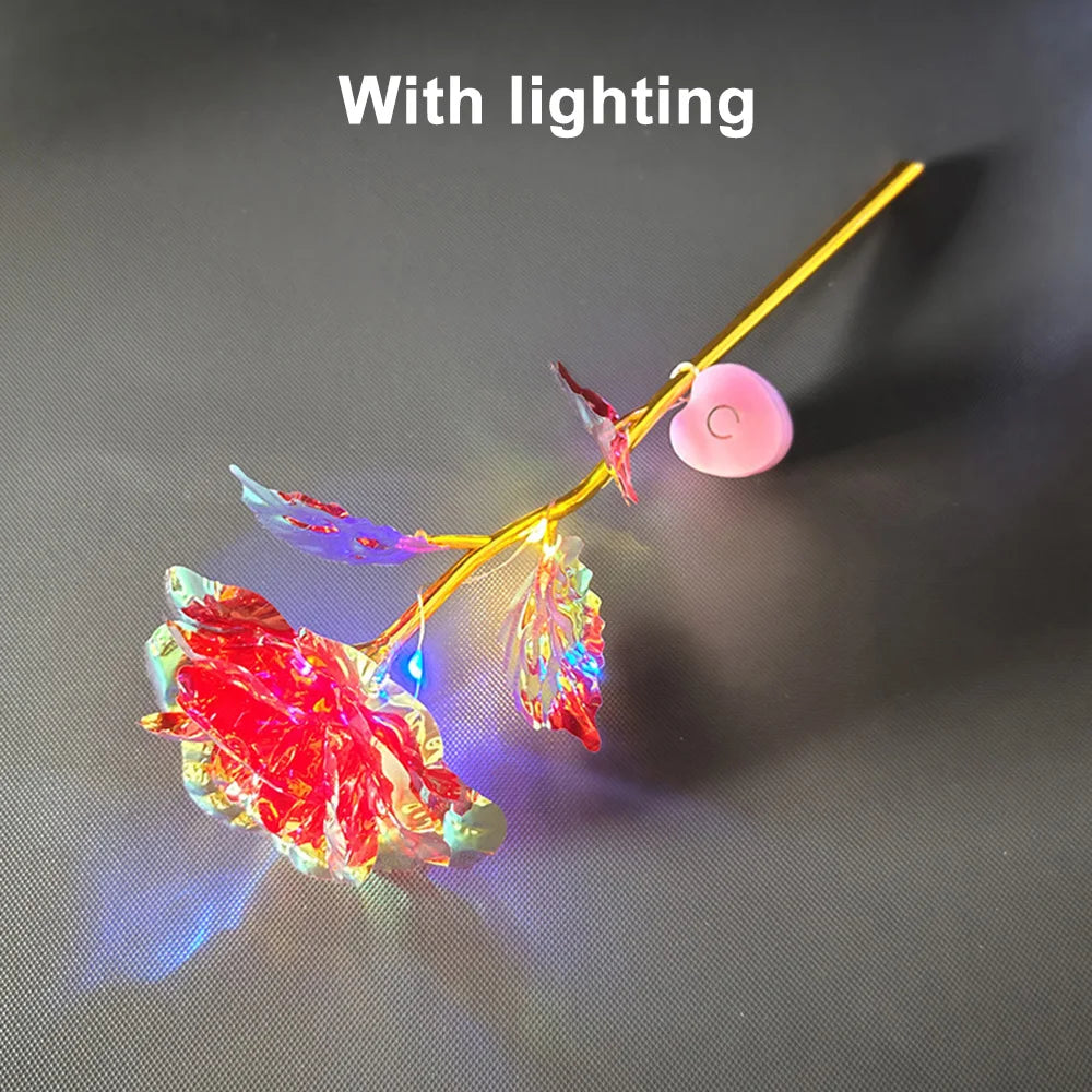 LED 24K Foil Plated Roses – Valentine's & Mother's Day Gift, Artificial Flower Decor, Romantic Wedding & Lover Lighting