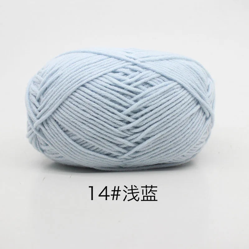 40-50g/Set 4ply Milk Cotton Knitting Yarn – Dyed Lanas for Crochet, Sweaters, Hats & Dolls, Affordable Craft Supplies