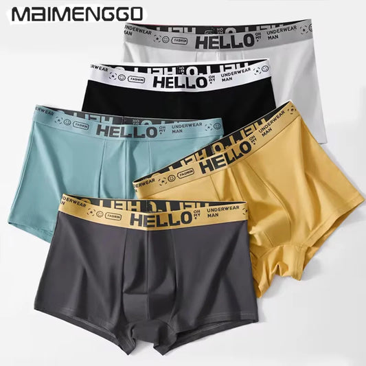1/5PCS Men's Breathable Underwear – Comfy, Quick-Drying Stretchy Boxer Trunks, Sexy & Trendy Boxer Panties