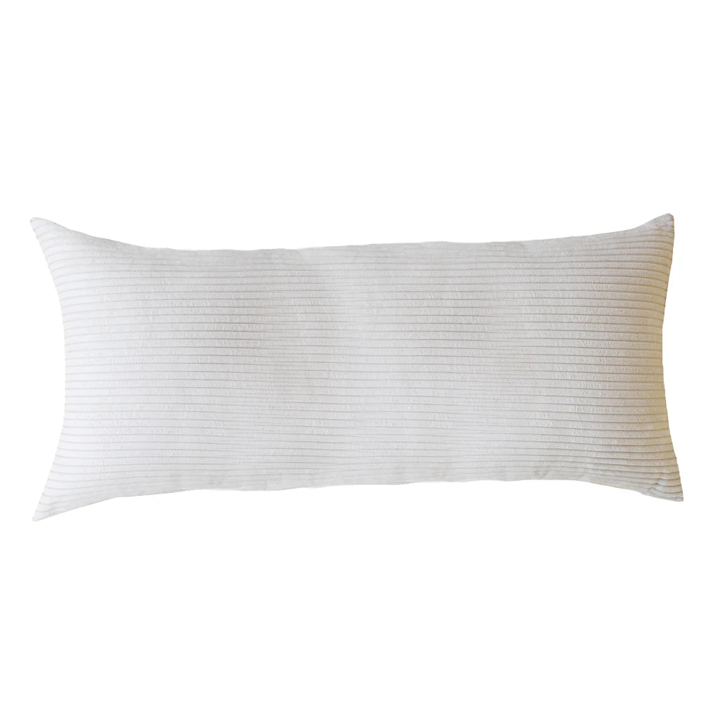 Striped Corduroy Body Pillow Cover - Plush Long Cushion Case for 50x70/50x100/50x120CM Bedding & Home Comfort