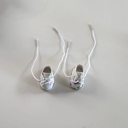 17CM LABUBU Doll Shoes – Lace-Up Printed Sneakers Pendant Accessory for Labubu Dolls