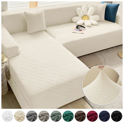 Jacquard Thick Stretch Sofa Cover – Elastic Slipcover for Armchair, L-Shaped & 1–5 Seater Couch Living Room Protector