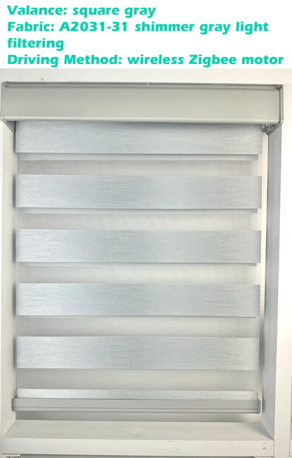 Decopedia Custom Made Zebra Blinds – Motorized Roller Blackout Day & Night Window Blinds for Sliding Doors