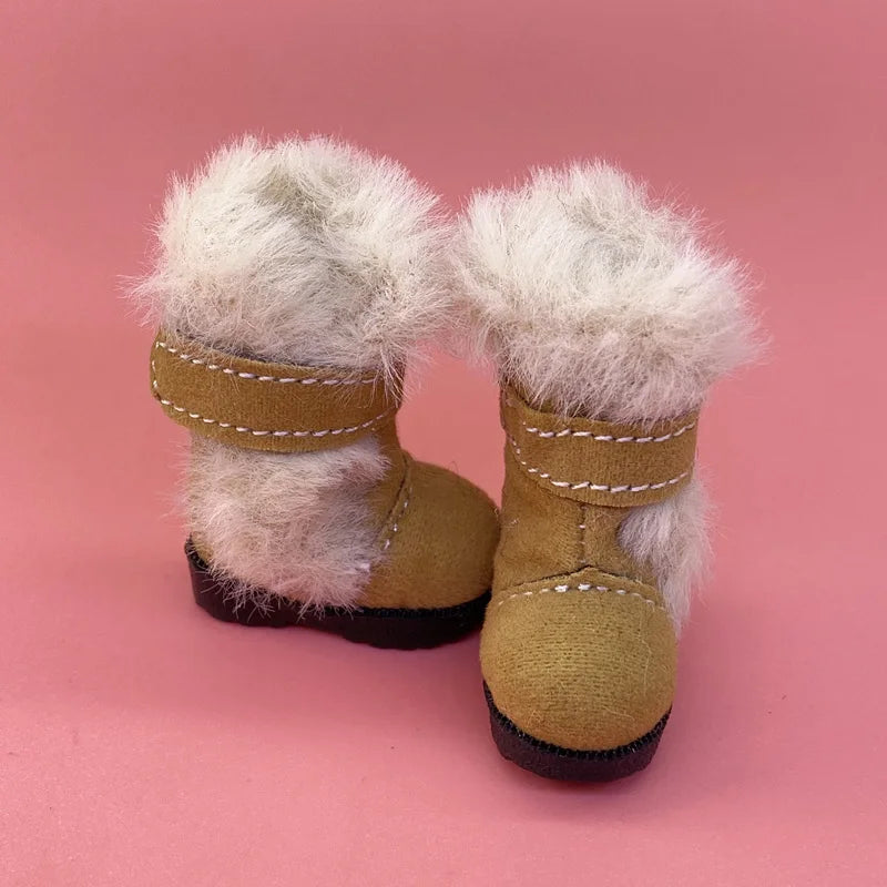 Tilda 3.2cm Doll Boots – 1/8 Mini Leather Shoes for Blythe, Azone & BJD Dolls, Casual Doll Accessories