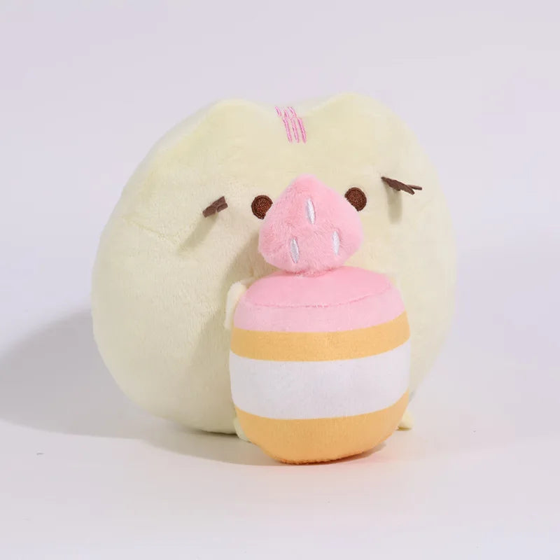Pusheen Kawaii Cat Plush Toy - Cute Donut, Unicorn, Ice Cream, Pizza, and Cake Stuffed Animal for Gifts and Room Decor