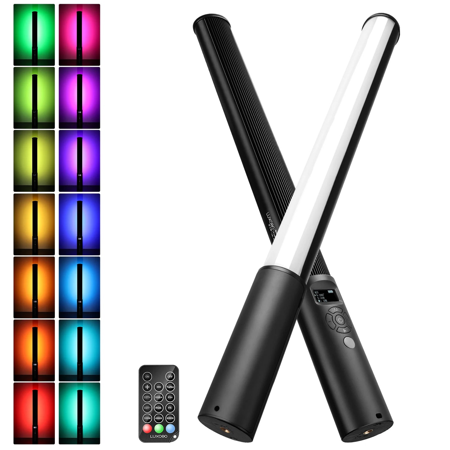 P400 RGB LED Light Wand Handheld Tube Light 2500K-6500K Rechargeable Photography Lamp with 36000 Colors for YouTube Vlogging & Party Lighting