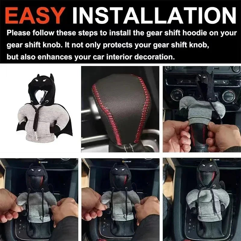 2024 Bat Shift Lever Hoodie – Car Gearshift Cover Sweatshirt with Gear Knob Design