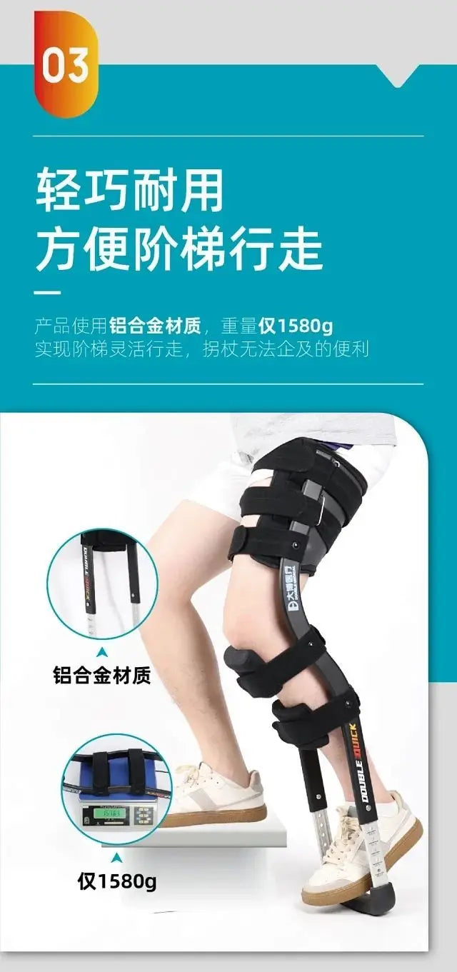 Rehabilitation Mobility Aid – Knee Walker Single-Leg Telescoping Hands-Free Assisted Walking Crutch Stick