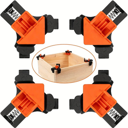 1/4PCS 90° Corner Clamps for Woodworking – Adjustable Quick Spring-Loaded Clamps for Cabinets & Photo Framing