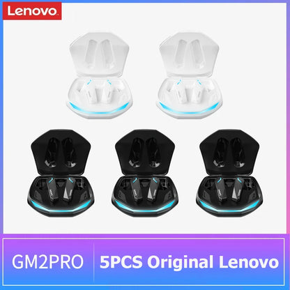 5PCS Lenovo GM2 Pro TWS Wireless Bluetooth Headset – 5.3 Bluetooth, Noise Reduction, Sport & Gaming Earbuds