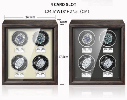 IBBETON Luxury Wood Watch Winder – High-End Automatic Watch Box (2/4/6 Slots) with Mabuchi Mute Motor & Storage Cabinet