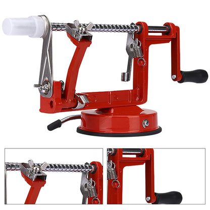 Versatile 3-in-1 Fruit Peeler Slicing Machine - Stainless Steel Apple Peeler Corer with Suction Base for Household Kitchen