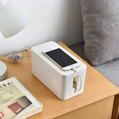 Cable Storage Box & Wire Organizer – Power Strip, Socket & Charger Management Case for Desk and Network Cables