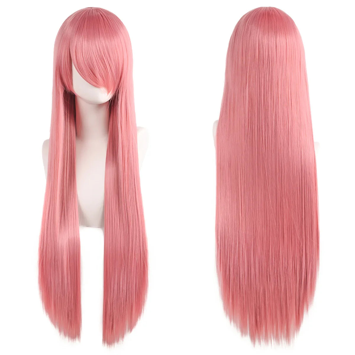 80cm Long Cosplay Wig - Synthetic Straight Hair with Bangs for Lolita Anime Costume Party Styling