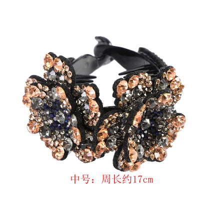 AWAYTR Colorful Crystal Flower Hair Claw – Large Flower Crab Clamp Barrettes, Shark Clip Hair Accessories for Women