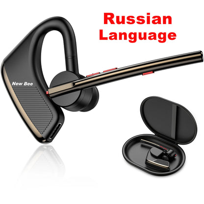 New Bee M50 Bluetooth Headset – Wireless Earpiece with Dual Mic, CVC8.0 Noise Cancelling, 24H Talk Time, V5.2 Handsfree Earphones